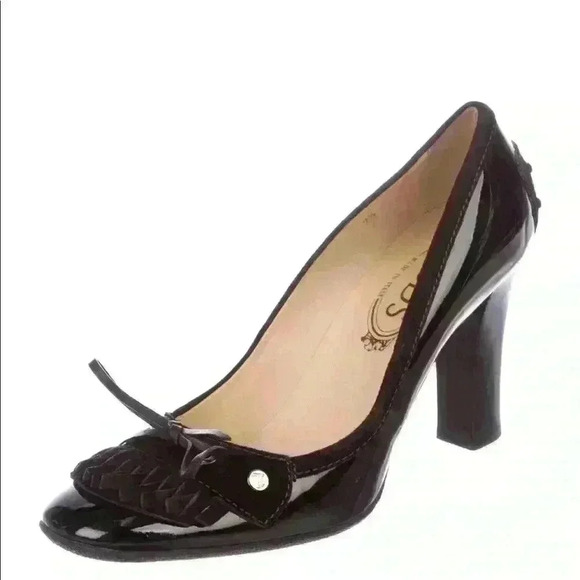 Tod’s loafer  pumps patent with fringe - Picture 2 of 7